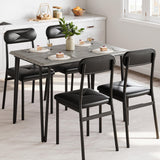 Garvee Dining Table Set for 4, Kitchen Table and Chairs for 4, 5 Piece Dining Room Table Set,Modern Dinner Table Set for 4, Rectangular 4 Seater Dinette Set Furniture for Small Space, Apartment,Home Office - Grey