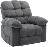 Garvee Manual Recliner Chair for Living Room, Overstuffed Fabric Reclining Sofa with Side Pockets, Ergonomic Upholstered Lazy Chair with Q235 Steel Frame for Adults (Grey) - Gray