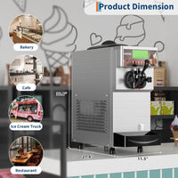 Garvee 1400W Single Flavor Commercial Soft Ice Cream Maker, 2.8-5.3 Gal/Hr Soft Serve Ice Cream Machine with 5-Inch Display, Easy to Operate, Self-Cleaning, High Productivity for Restaurant Snack Bar, 115V