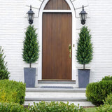 Garvee 43.3 Inch Artificial Cypress Topiary Trees with Ground Spike for Outdoor, Set of 2, Green - 2 Pack