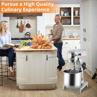 Garvee 10QT Commercial Food Mixer, Professional Large Stand Mixer With 3-Speed Adjustable, Heavy Duty Electric Dough Mixer for Restaurant Industrial Grade, Steel Bowl, Dough Hooks