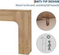 Garvee 63" Farmhouse Console Table Slim Wood Sofa Side Table Narrow Rustic Foyer Furniture for Living Rooms Hallways Apartments, Deep Oak