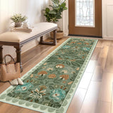 Garvee Floral Runner Rug 2x6 Washable Non Slip Indoor Soft Floor Cover Low Pile Sage - Sage Green