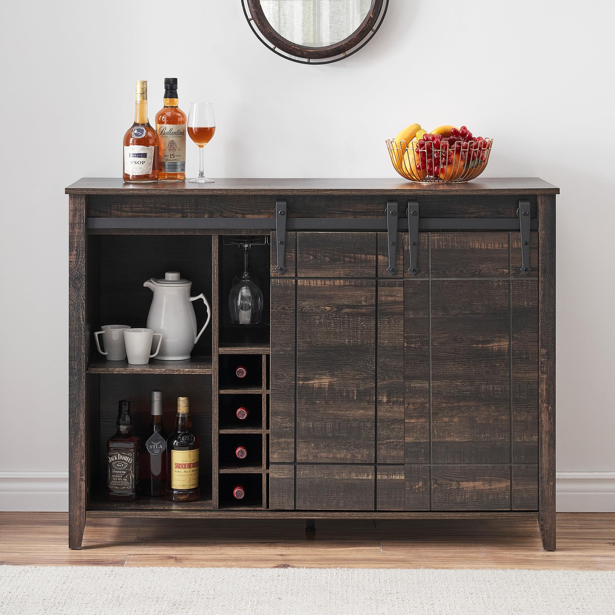 Whiskey Bar IDEALHOUSE Corner Bar Cabinet, Wine Bar Cabinet With