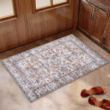 Garvee Washable Rugs Door Mat 2x3 Rug Small Boho Rugs for Bedroom Entry Rug Non Slip Kitchen Rugs Front Door Rug Vintage Oriental Area Rug Distressed Indoor Mats for Living Room Laundry, 2'x3' - Gray