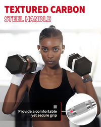 Garvee 40 LB Hex Dumbbell Set of 2 with Cast Iron Core, Rubber Encased Coating and Textured Carbon Steel Handle for Home Gym Strength Training