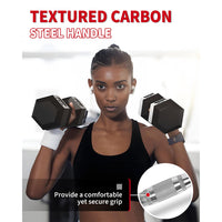 Garvee 40 LB Hex Dumbbell Set of 2 with Cast Iron Core, Rubber Encased Coating and Textured Carbon Steel Handle for Home Gym Strength Training