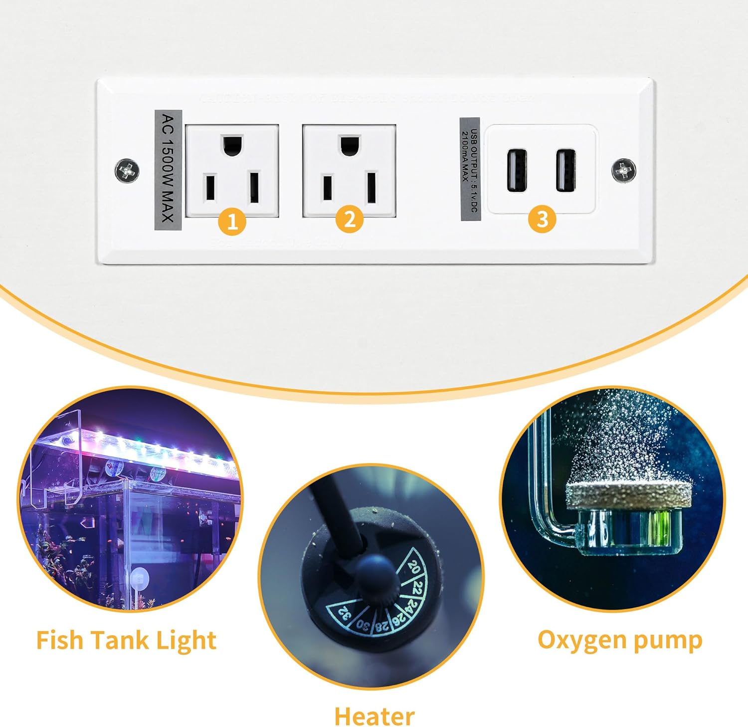 Garvee 40-50 Gallon Aquarium Stand, Fish Tank Stand with Power Outlets, Aquarium Cabinet for Fish Tank,Metal Fish Tank Stand with Storage Suitable for Turtle Tank, Reptile Terrarium, 660LBS Capacity, White