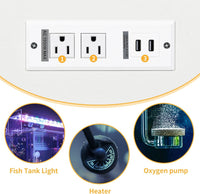 Garvee 40-50 Gallon Aquarium Stand, Fish Tank Stand with Power Outlets, Aquarium Cabinet for Fish Tank,Metal Fish Tank Stand with Storage Suitable for Turtle Tank, Reptile Terrarium, 660LBS Capacity, White