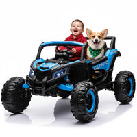 Garvee Ride - P Series: 24V Ride-On UTV: Remote Control, 200W Motor, Spring Suspension, Music, LED Lights, for Boys & Girls - Blue