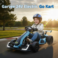 Garvee Ride - G Series: 24V Electric Go Kart, with 300W Strong Motor, Drift/Sport Mode, Big Battery, Eva Tire,Length Adjustment for Outdoor Racing Toy-Blue