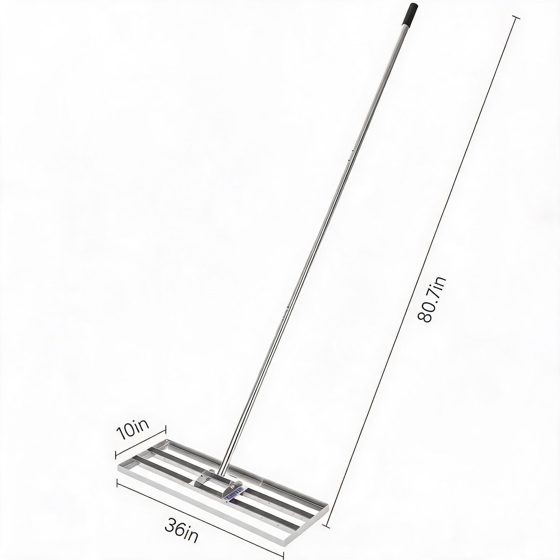 Garvee Professional Heavy Duty Stainless Steel Lawn Leveling Rake – 36x10 Inch, 6.5FT Extended Handle, Garden and Golf Lawn Soil Spreader – Includes Gloves | Size 36*10 | Handle 6.5FT | Stainless steel | With gloves