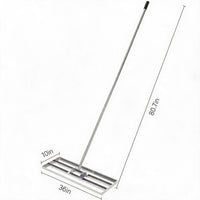 Garvee Professional Heavy Duty Stainless Steel Lawn Leveling Rake – 36x10 Inch, 6.5FT Extended Handle, Garden and Golf Lawn Soil Spreader – Includes Gloves | Size 36*10 | Handle 6.5FT | Stainless steel | With gloves
