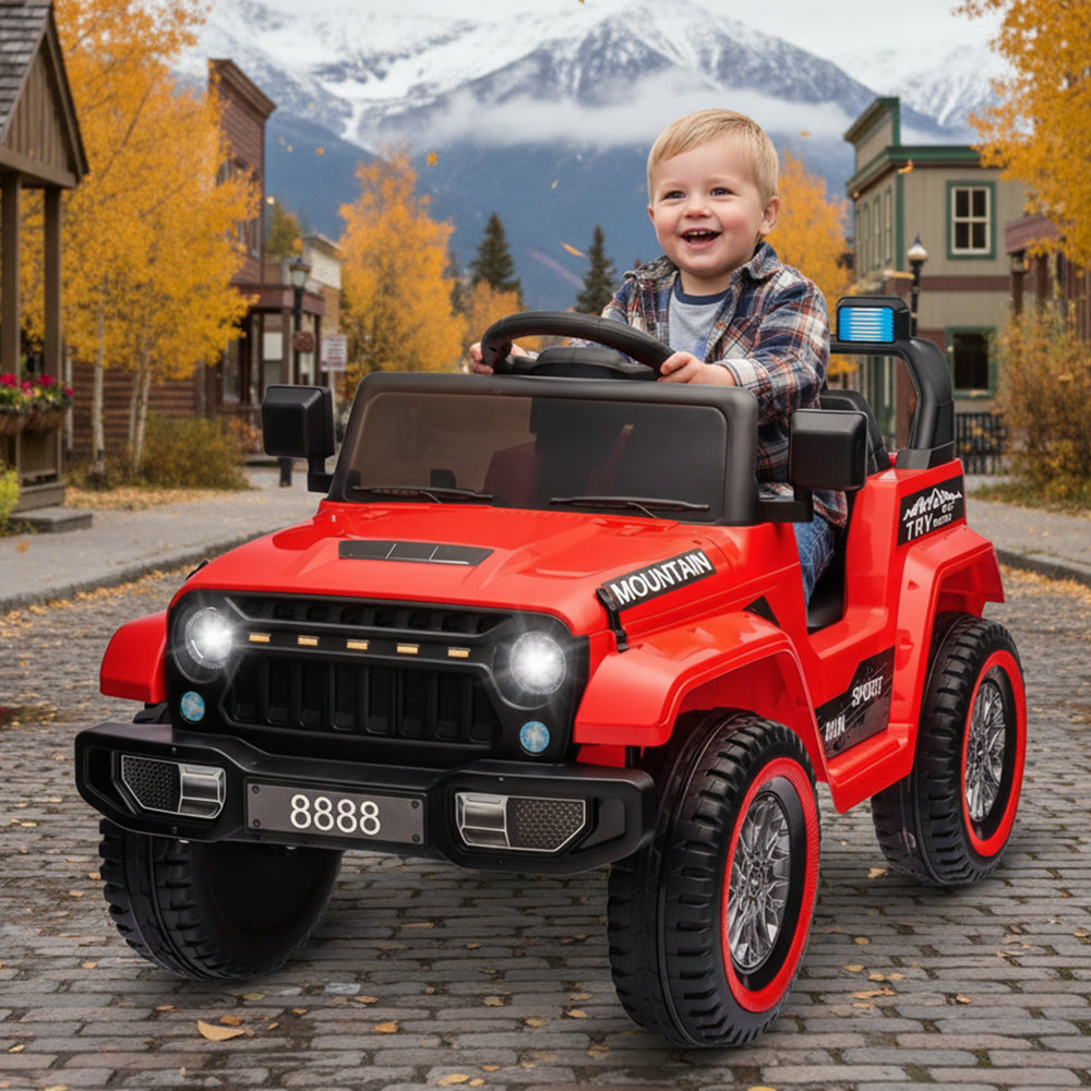 Garvee Ride - P Series: 12V Kids Ride-On Truck For Age 3+, Remote Control, LED, Music, 3 Speeds - Red