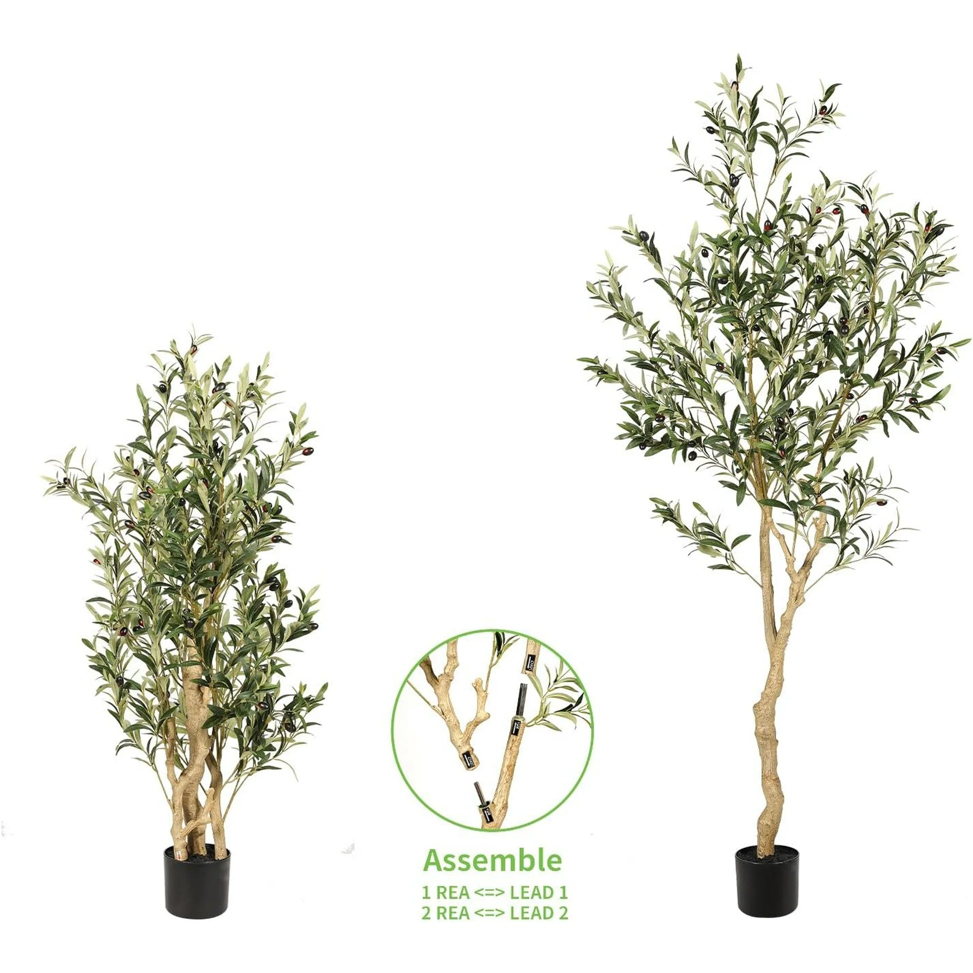 Garvee Artificial Fiddle Leaf Fig Tree 5FT(1pcs) Tall Fake Ficus Tree for Home Decor Faux Lyrata Plants Green Tree with Pot for Indoor Outdoor Home Office Living Room Bathroom Decor