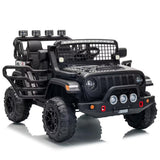 Garvee 24V Ride on Toys for Big Kids, 2-Seater Electric Ride on Car Truck with Remote Control, Four-Wheel Shock Absorbers, 4 Mph Max Speed, Music, LED Lights for Boys Girls, Black - Black