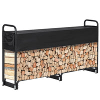8FT Firewood Rack Outdoor Firewood Rack Outdoor with Cover