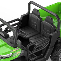 Garvee 2-Seater 6x6 Ride-On Dump Truck: 24V, Remote Control, Battery Powered UTV,Tires, 6-Wheeler, for 3 years and up - Green