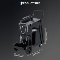 Garvee Welding Cart with 4 Drawers, 360 Swivel Wheels, Heavy Duty Hooks, Steel Frame, Gas Tank Storage, Home Workshop & Job Site Use