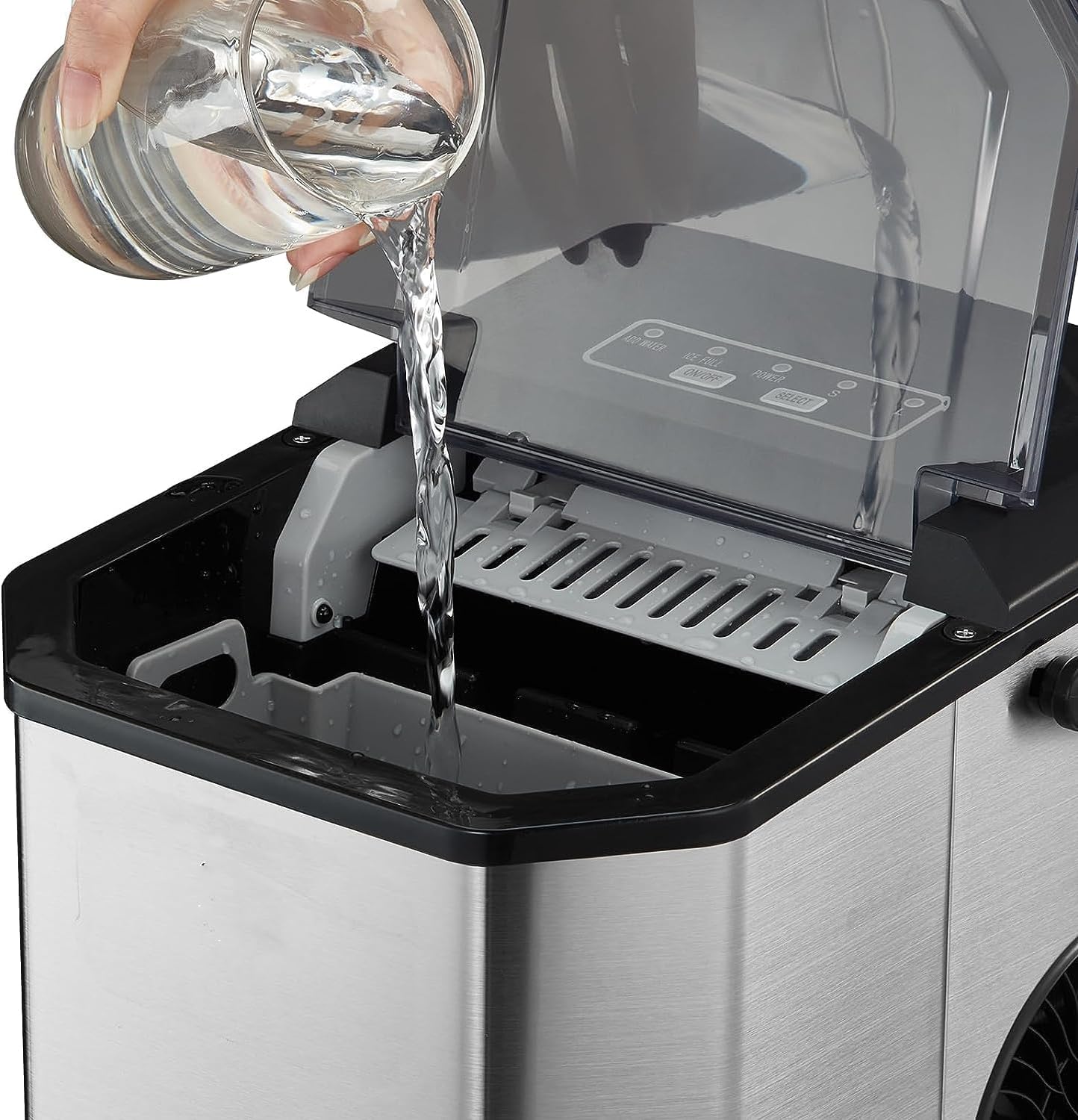 Garvee Ice Maker Machine for Home and Comerical Purposees,26lbs/24H Countertop Ice Maker with Ice Scoop and Basket Portable Self-Cleaning Ice Cube Maker for Home Kitchen Office Bar Party