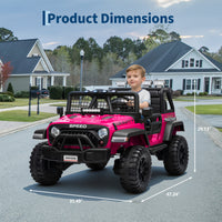 Garvee Ride - P Series: 2 Seater Ride On Car for Kids, 24V Electric Truck with Parent Remote Control, Spring Suspension, 2 Speeds, LED Headlight & Music Player, Kids Electric Vehicle for Aged 3-8 Years