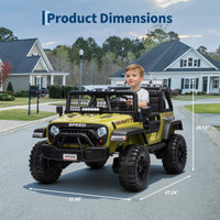 Garvee Ride - P Series: 2 Seater Ride On Car for Kids, 24V Electric Truck with Parent Remote Control, Spring Suspension, 2 Speeds, LED Headlight & Music Player, Kids Electric Vehicle for Aged 3-8 Years