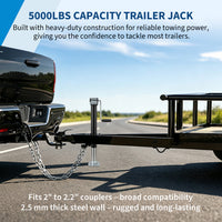 Garvee A-Frame Trailer Jack 5000 Lbs, Heavy Duty Tongue Jack with Handle & Footplate, 15" Travel, Bolt-on Trailer Jack Stand for RV, Boat, Utility Trailers & Horse