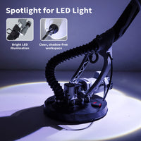 Garvee Drywall Sander, 710W Electric Sander Tool with Variable Speed 800-1700RPM, 6.6ft Dust Hose with LED Light, Extendable & Foldable Handle, 6 Pcs Sanding Discs, Carrying Bag