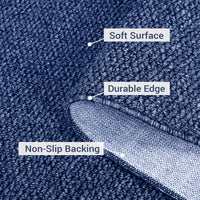 Garvee 9x12 Area Rug Modern Solid Textured Extra Large Area Rug Machine Washable Rug for Living Room, Non-Slip Stain Resistant Accent Rug Farmhouse Weaving Floor Cover Carpet for Bedroom, Navy