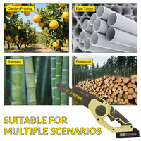 Garvee Mini Chainsaw Cordless, 8 inch & 6 inch Electric Chain Saw with 2 Pack Rechargeable Batteries, Battery Powered Handheld Saw Gardening Tools for Trees Branches Trimming Wood Cutting