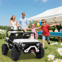 Garvee Ride P Series 24V Kids Toddler Ride On Truck 4WD 3 Speeds Large 7AH Battery Bluetooth MP3 Parent Safety Brake Red Outdoor Play - White