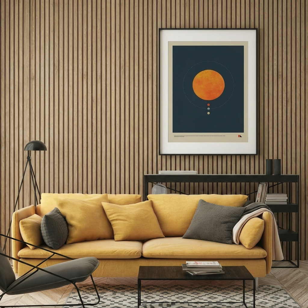 Garvee Set of 2 Modern 3D Fluted Acoustic Wood Slat Wall Panels 47.2" x 11.8" Soundproof Decorative Panels for Home Theater, Office, Studio and Interior Walls, Walnut