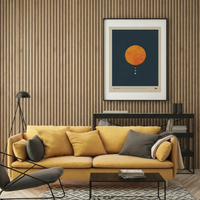 Garvee Set of 2 Modern 3D Fluted Acoustic Wood Slat Wall Panels 47.2" x 11.8" Soundproof Decorative Panels for Home Theater, Office, Studio and Interior Walls, Walnut