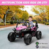 Garvee Ride - P Series: 12V Toy Electric Truck Utv with Large Wide Seat and Remote Control, Led Lights, Wireless Connection, Music, 2 Spring Suspension for 3-8 Boys & Girls