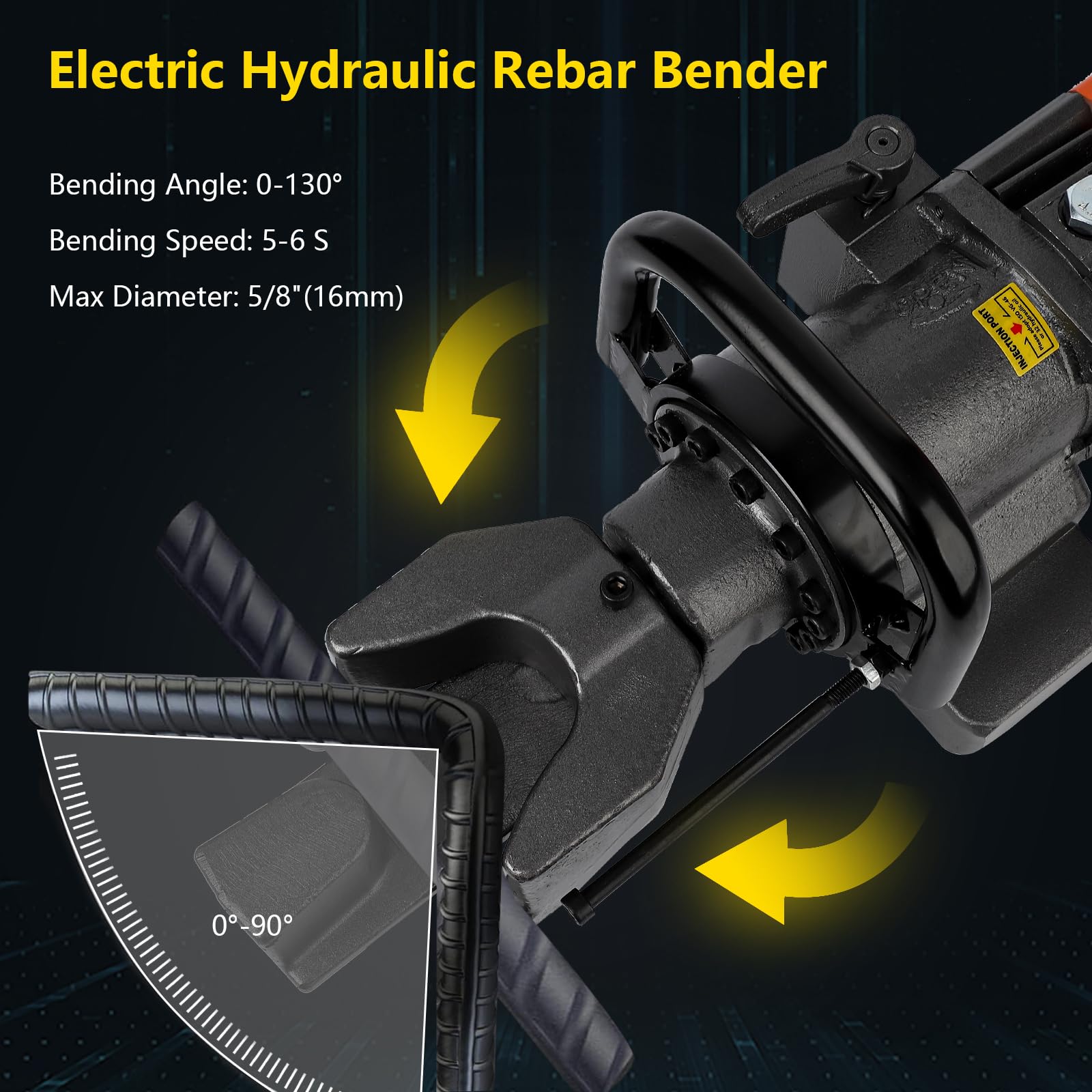 900W Electric Hydraulic Rebar Bender Bending up to 5/8 Inch