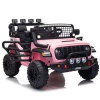 Garvee 24V Ride on Toys for Big Kids, 2-Seater Electric Ride on Car Truck with Remote Control, Four-Wheel Shock Absorbers, 4 Mph Max Speed, Music, LED Lights for Boys Girls, Pink