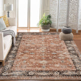 Garvee Vintage Washable Area Rug Non Slip Non Shedding Floral Soft Throw Rug for Bedroom Living Room Brown 4 ft x 6 ft - Terracotta