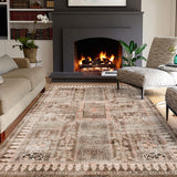 Garvee 8x10 Area Rugs for Living Room Machine Washable Area Rug 8x10 Living Room Vintage Rug Area Rug for Bedroom Living Room Dinning Room Home Office Low Pile Non Slip Taupe - Taupe