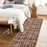 Garvee Plaid Red 2x6 Modern Runner Rug Hallway Bathroom Rugs Washable Rugs for Living Room Bedroom Plaid Rug Tartan Area Rug Soft Carpet Farmhouse Small Rug Non Slip Kitchen Rugs Entryway Rug Laundry - Red