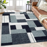 Garvee Washable Rug 10x13 Large Living Room Rugs Modern Geometric Area Rug Ultra-Soft Indoor Floor Cover Non Slip Grey - Gray