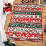 Garvee Area Rug 5x7 Christmas Printed Rug for Living Room Washable Rugs for Classroom Geometric Xmas Decorative Rug for Bedroom Non Slip Office Carpet Low Pile Neutral Soft Nursery Rug Green and Red - Red & Green