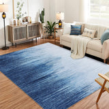 Garvee Modern Abstract Area Rugs, 5x7 Machine Washable Stain Resistant Floor Carpet with Non-Slip Backing, Non-Shedding Soft Low Pile Rug for Dining Room Living Room Bedroom, Blue Gradient - Blue Gradient
