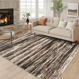 Garvee 8x10 Washable Rugs For Living Room, Modern Abstract Design, Non-Slip, Brown - Brown