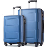 Garvee 2 Piece Luggage Set Expandable ABS Lightweight Suitcase With TSA Lock 360 Degree Spinner Wheels For Men Women 20"/28" Blue