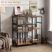 Garvee 4-Tier Record Player Stand & Media Console for Living Room - Holds 300+ Vinyl Records, Fits 7/10/12 in vinyl records - Color: Sunset Cloud