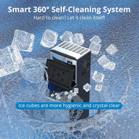 Garvee 350lbs/24H Commercial Ice Maker Machine with 220LBS Ice Storage Bin Stainless Steel Electric Ice Machine for Restaurant Bar Business