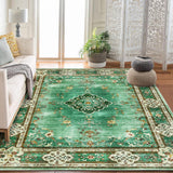Garvee 10x13 Washable Area Rug Green Floral Boho Vintage Non-Slip Carpet for Living Room Bedroom Nursery Kids Room Office Farmhouse - Green