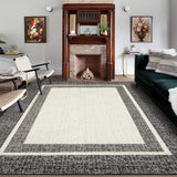 Garvee Bordered Brown 5x7 Modern Area Rug – Washable, Non-Slip, Low-Pile, Non-Shedding Accent Carpet for Living Room, Bedroom, Dining Room, or Office - Brown