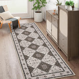 Garvee Machine Washable Runner Rugs 2x6 Vintage Printed Hallway Rugs with Non-Slip Backing, Soft Low Pile Area Rugs, Oriental Accent Carpet for Entryway, Laundry, Kitchen, Brown - Brown