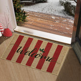 Garvee Christmas Door Mat Non Slip Doormats Striped Welcome Mats for Front Door Floor Mats Ourdoor Decor Welcome Mat Stain Resistant Room Decor Carpet for Entrance Stripe|Red 20''x32'' - Stripe|Red